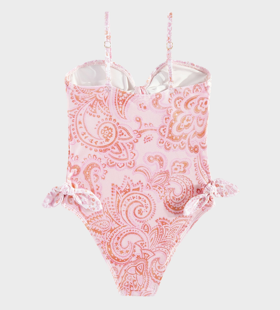 Ottie Tie Front Swimsuit Pink