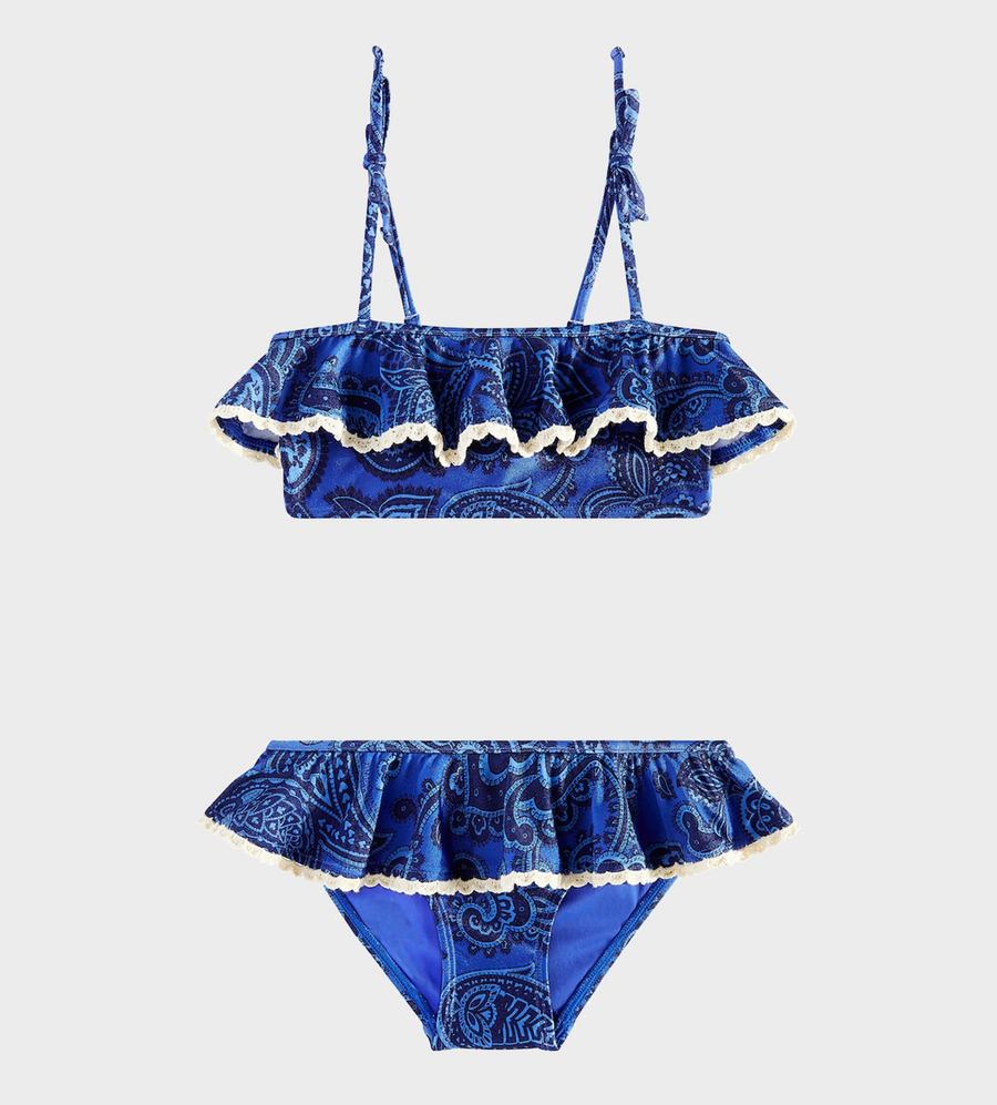 Ottie Trim Frill Bikini Blue