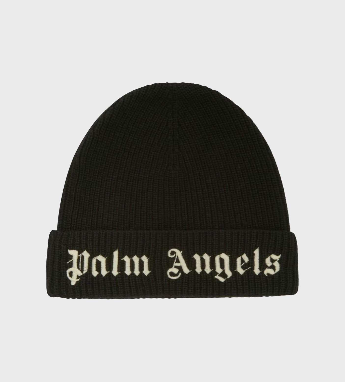 Embroidered-Logo Knit Beanie Black