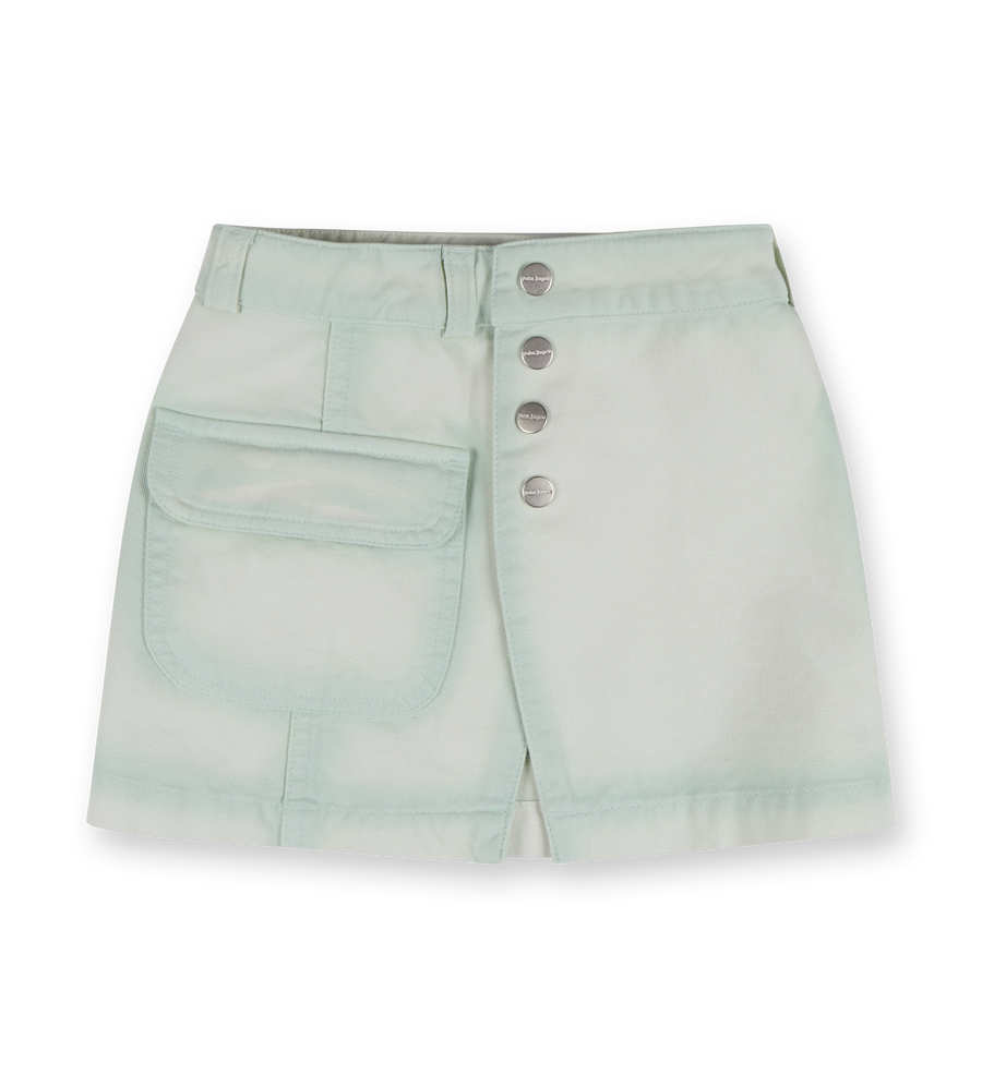 Denim Mini Skirt Mint Rose