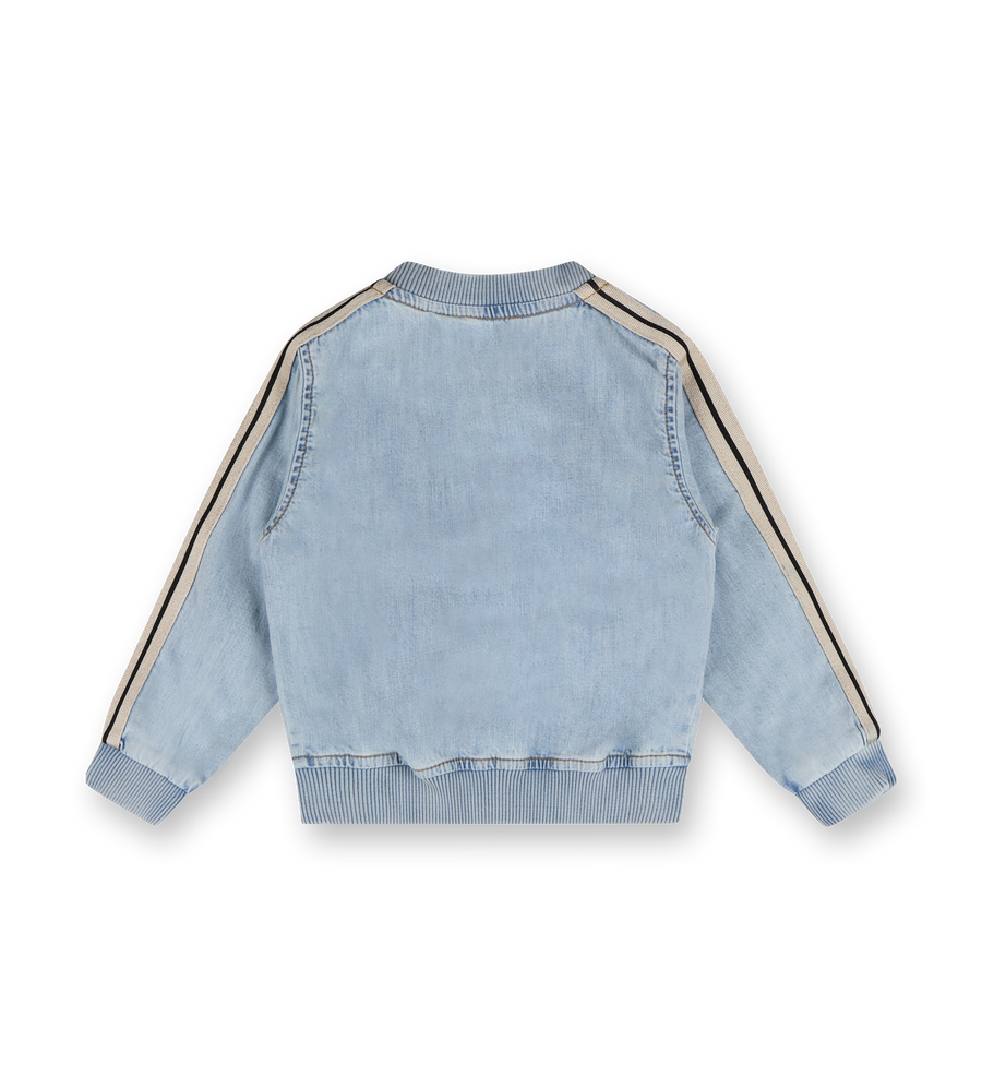 Logo-Embroidered Chambray Jacket Blue