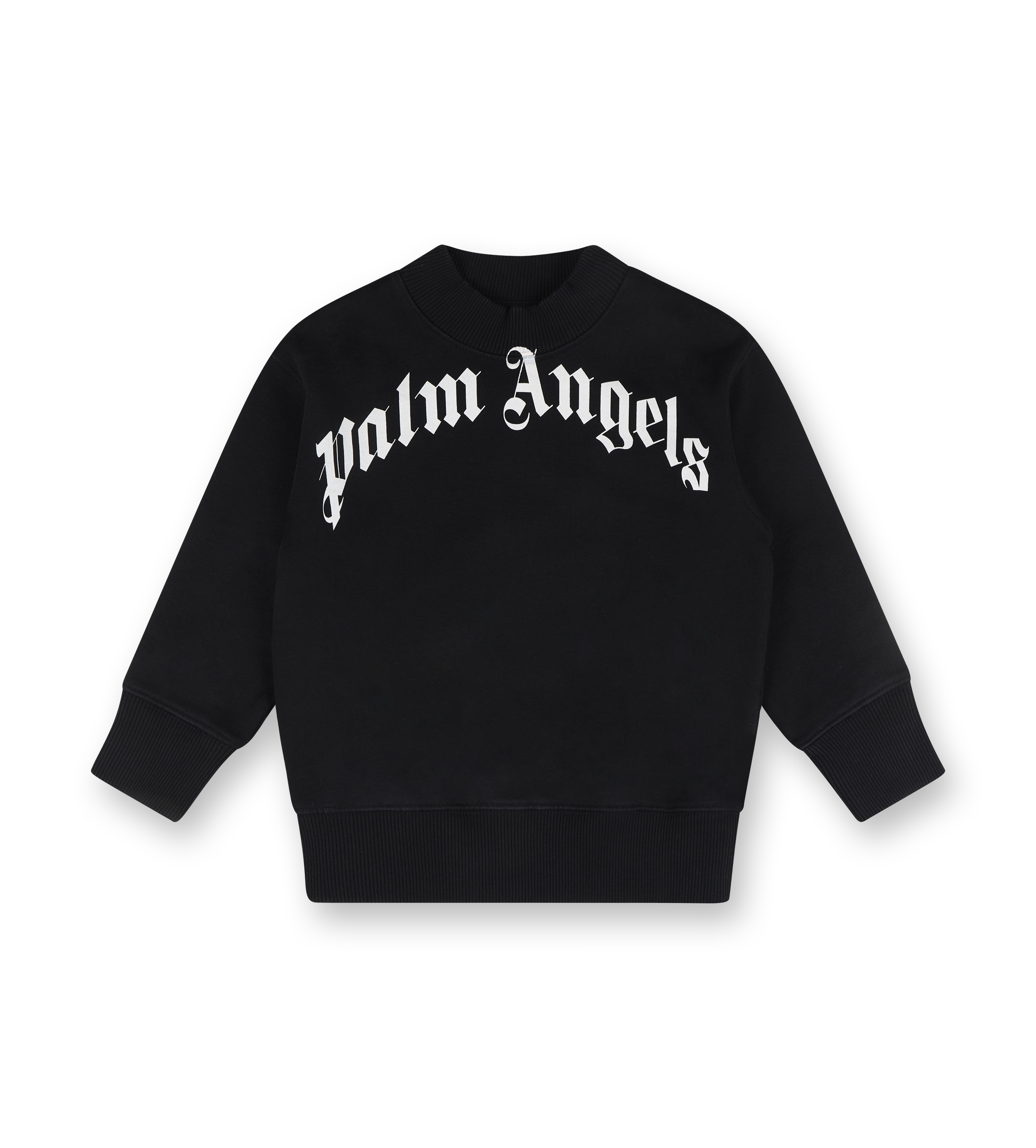 Classic Curved Logo Crewneck Black