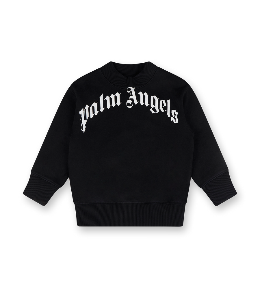 Classic Curved Logo Crewneck Black