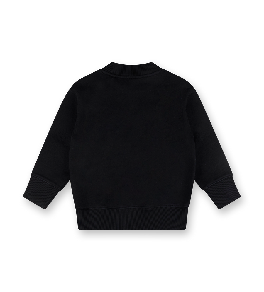 Classic Curved Logo Crewneck Black