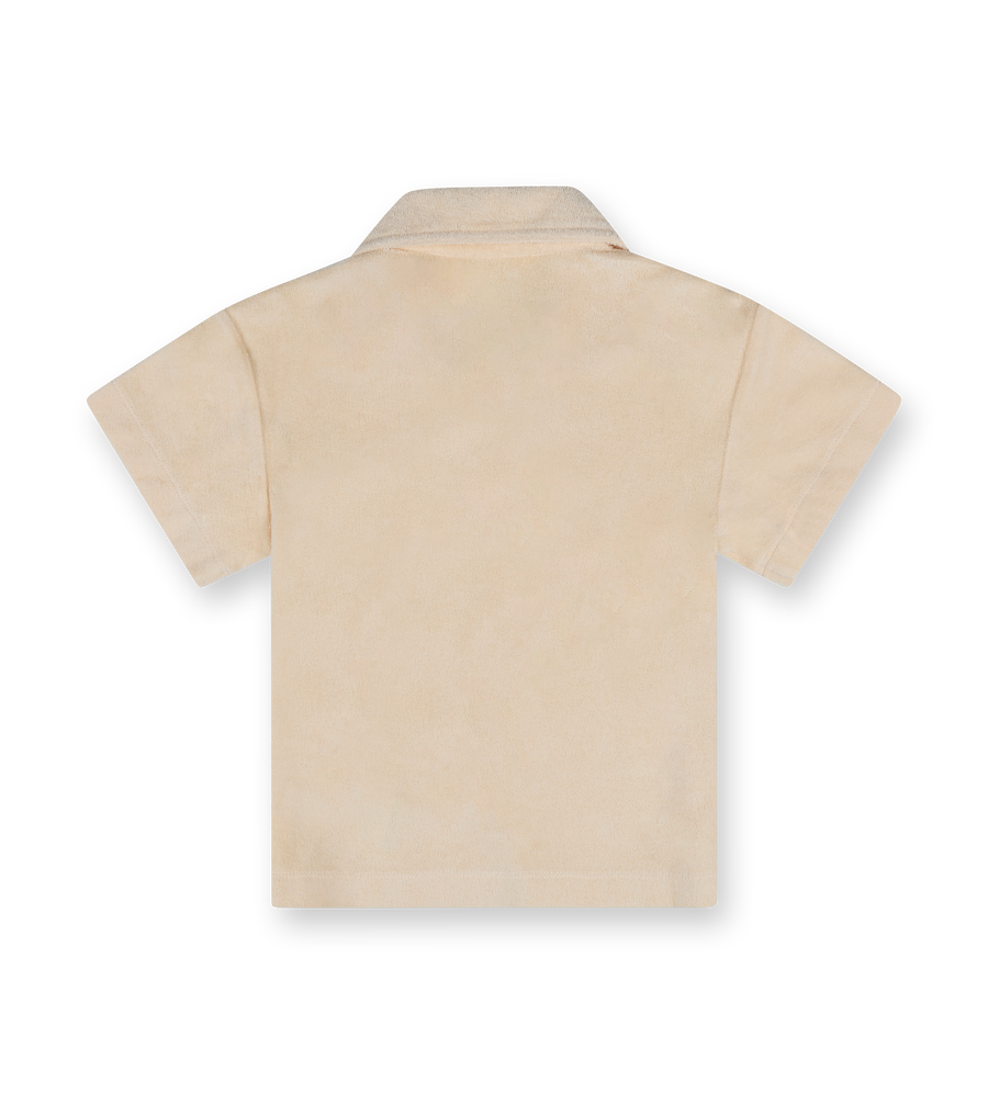 Terry Cloth Polo Shirt Sand Dusty