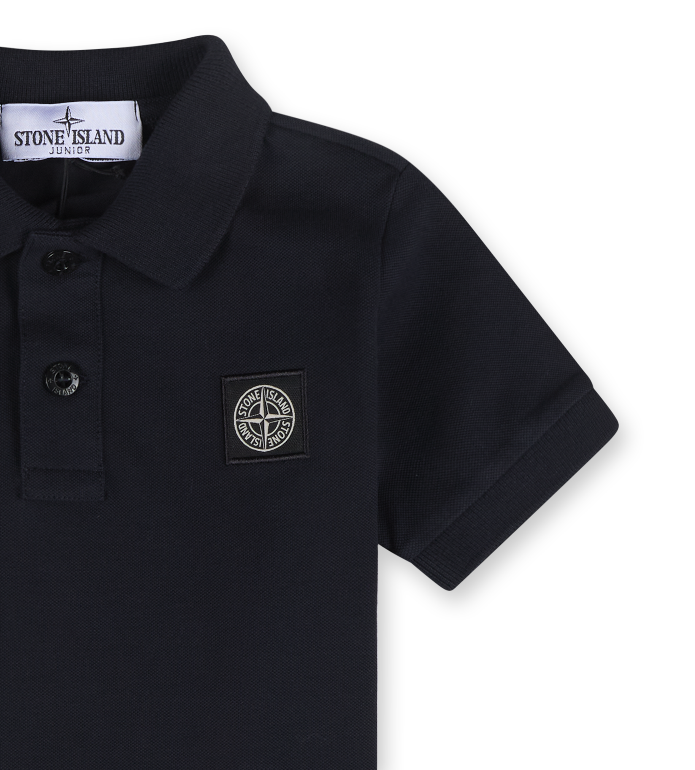 Compass-Patch Polo Shirt Black