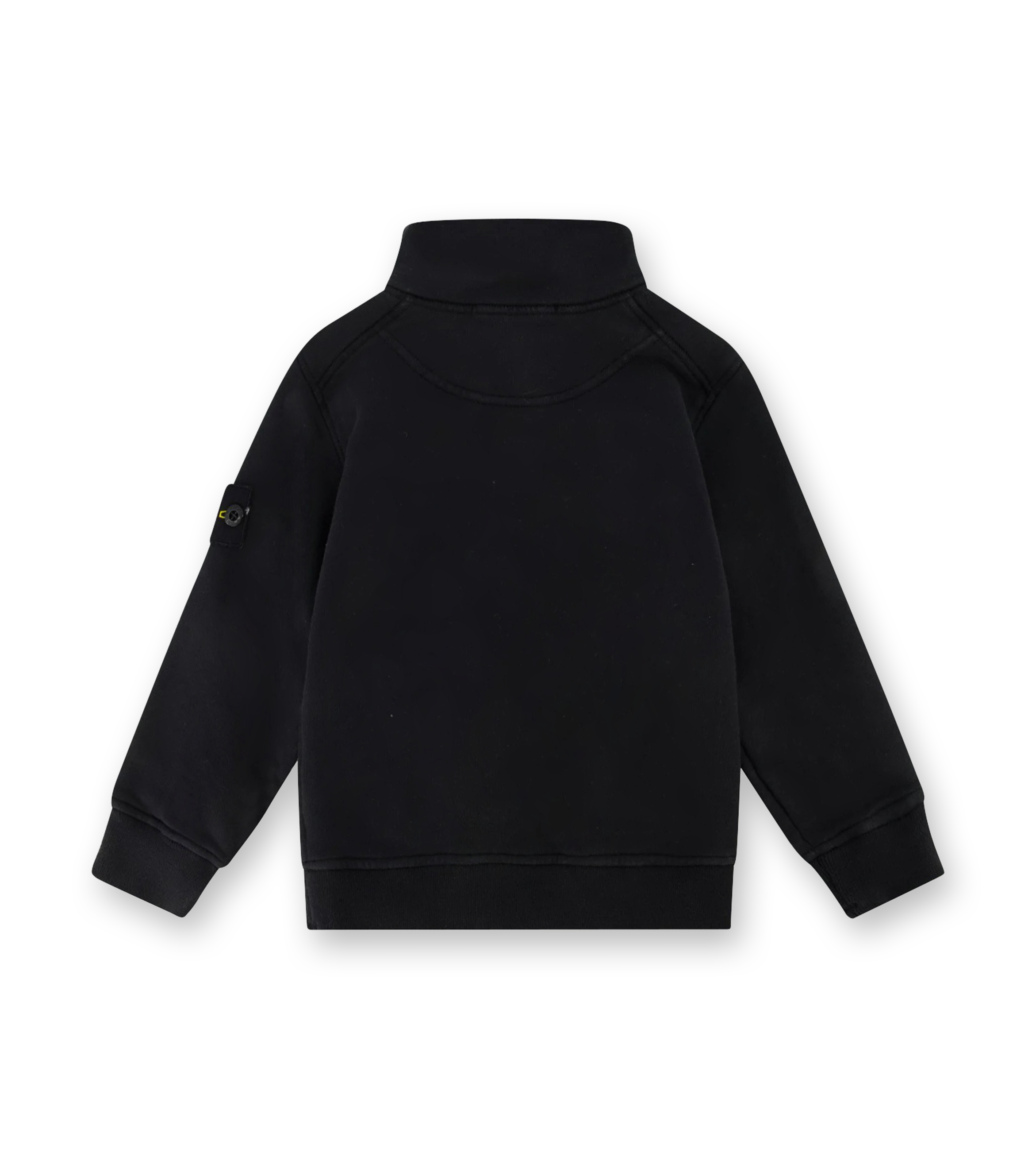 Compass-badge Half Zipped Sweatshirt Black