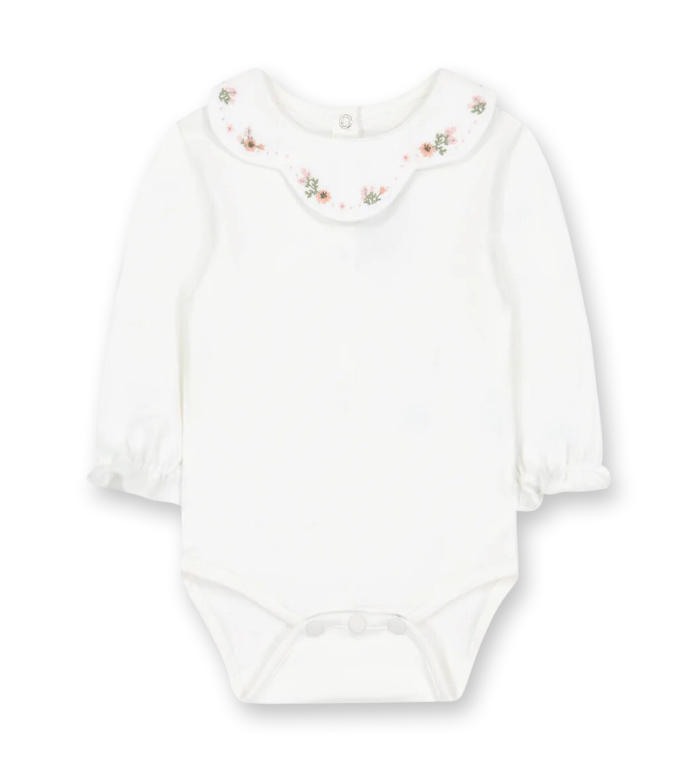 Flowery Collar Body White