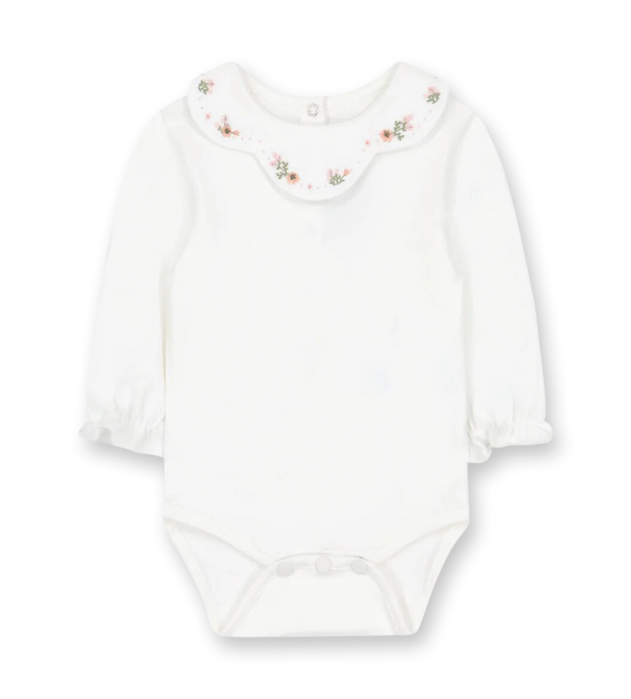 Flowery Collar Body White