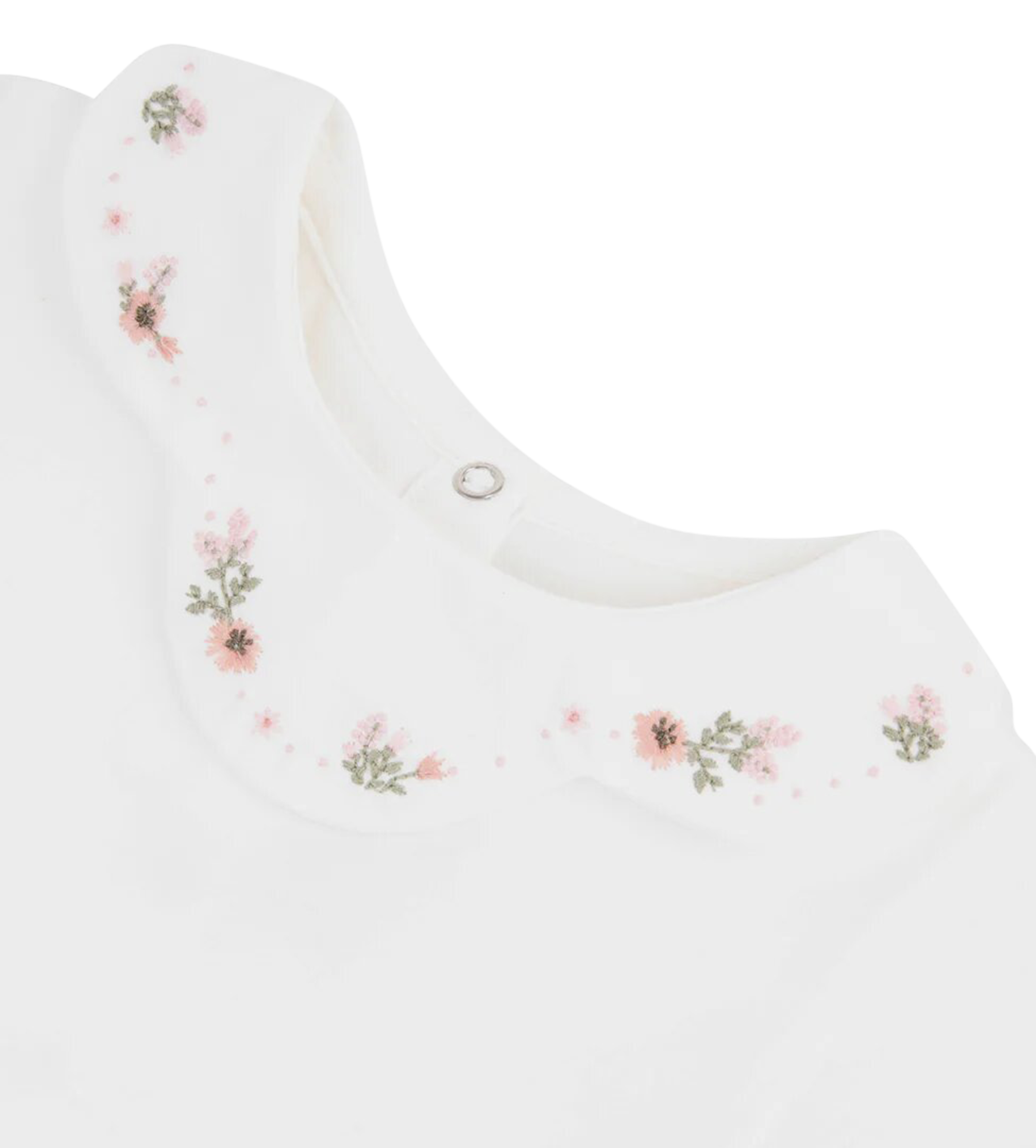 Flowery Collar Body White