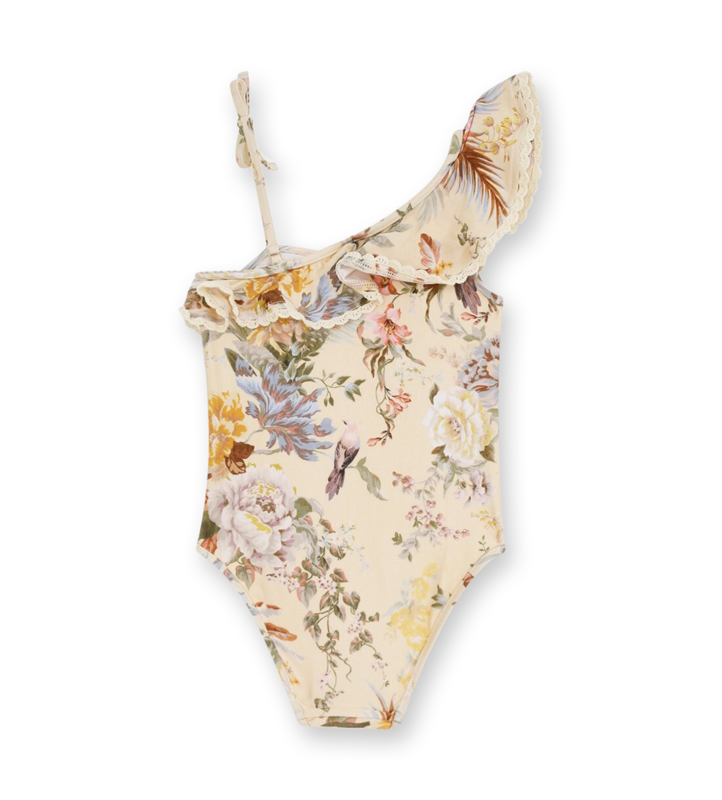 Tallow One Shoulder Swimsuit Cream Multi Floral