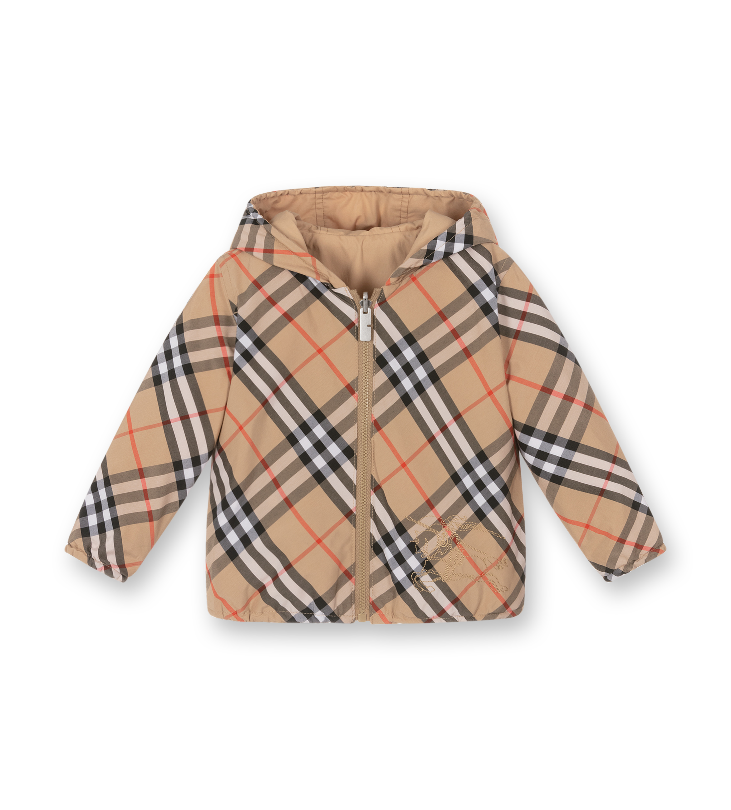 Baby Reversible Check Jacket Sand