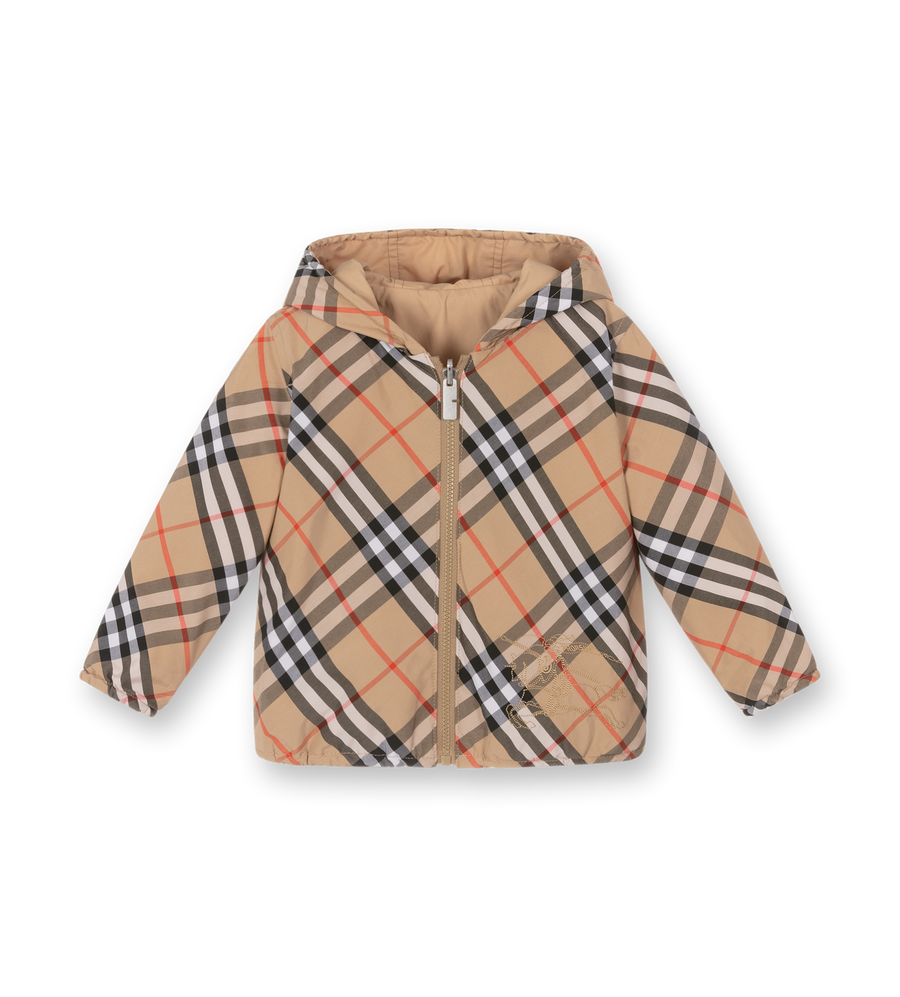 Baby Reversible Check Jacket Sand