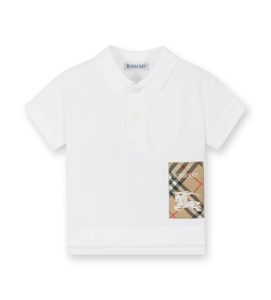 Check Label Polo Shirt White