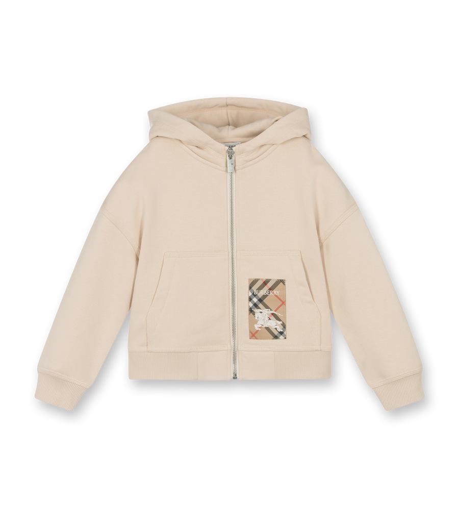 Check Label Zip Hoodie Calico