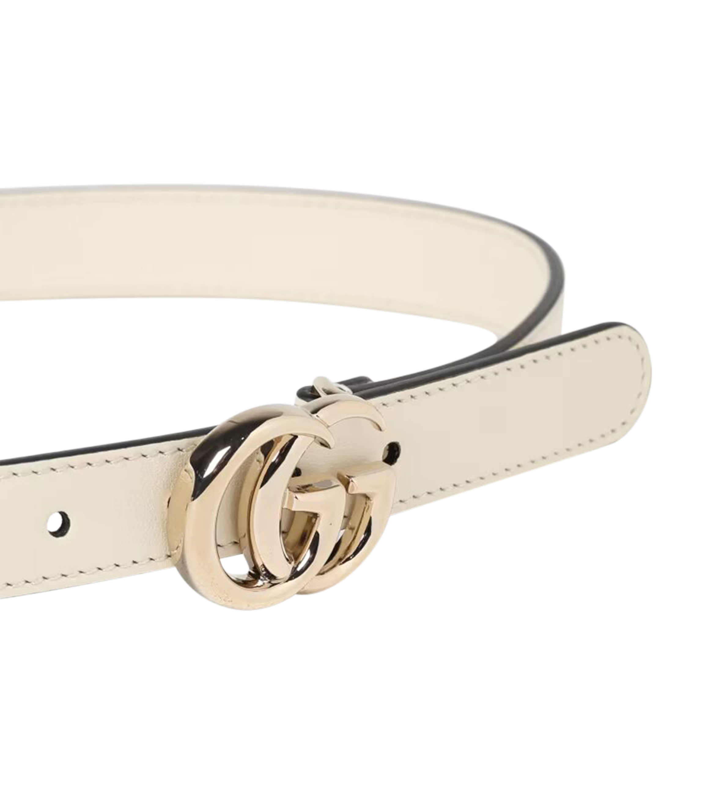 Double G Leather Belt Beige