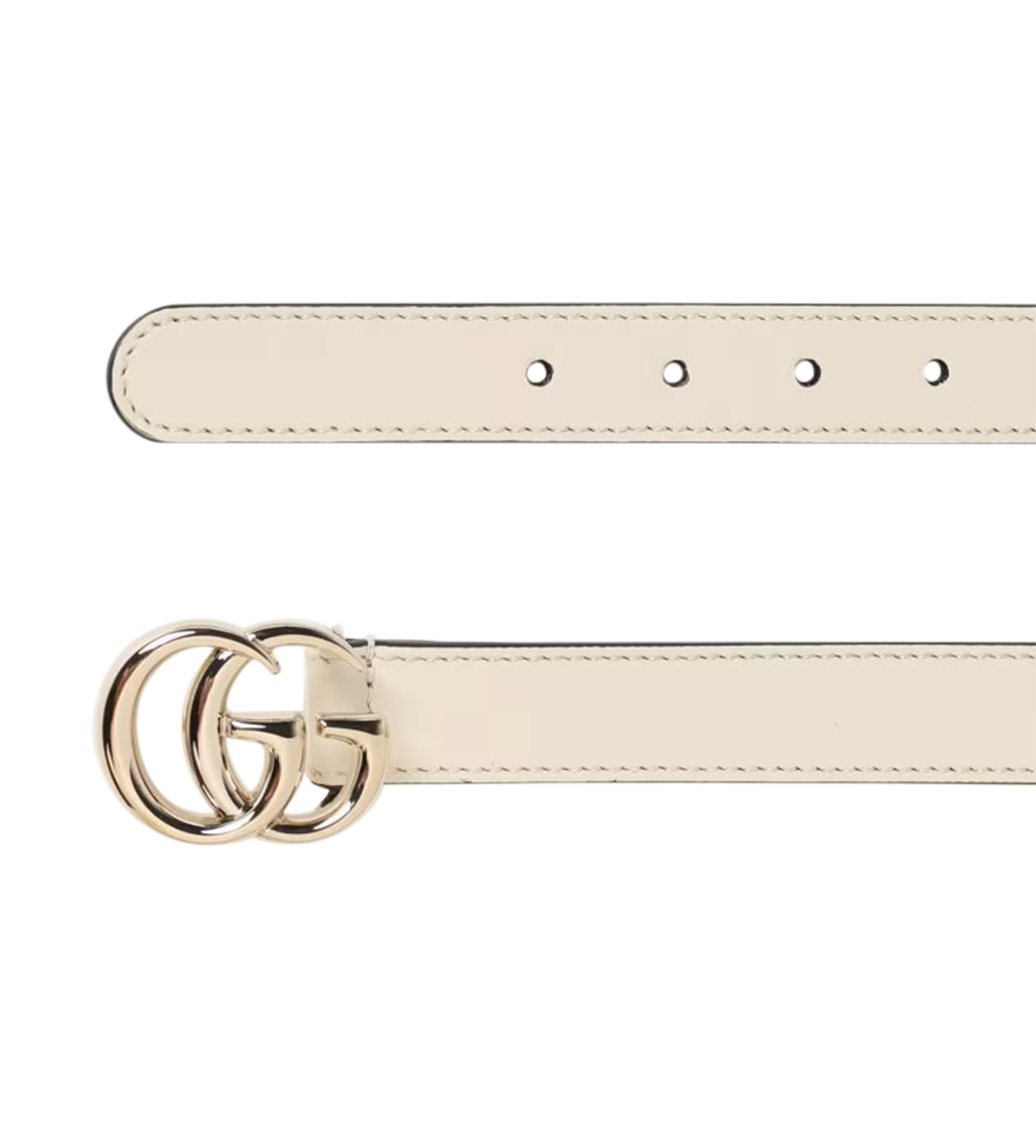 Double G Leather Belt Beige