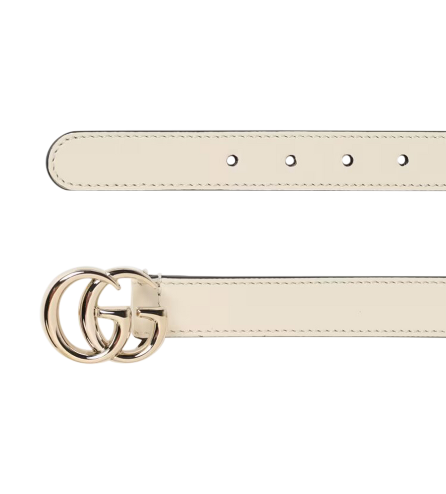 Double G Leather Belt Beige