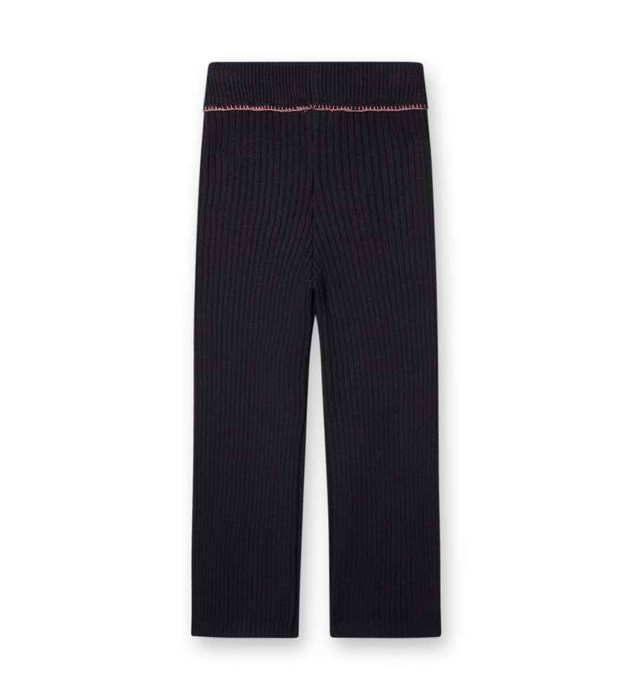 Off Stamp Ribbed-Knit Trousers Black