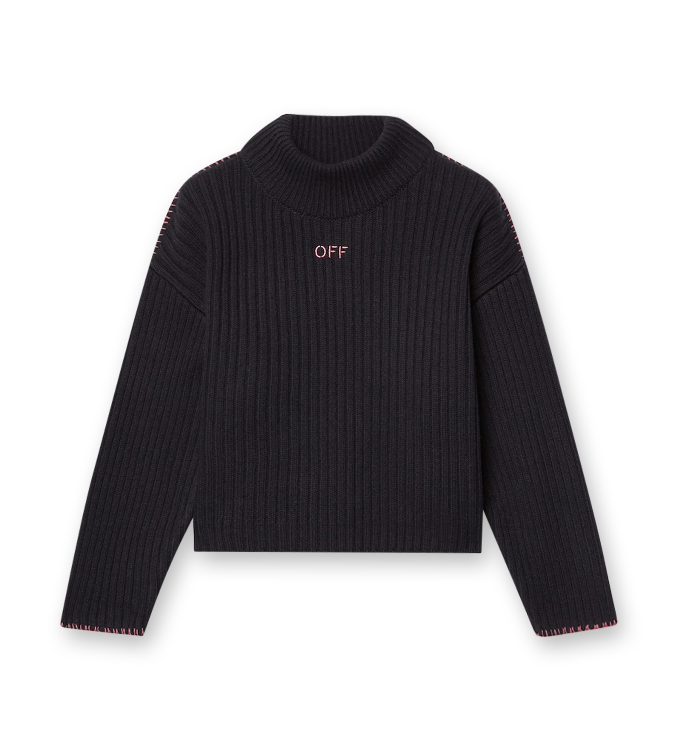 Off Stamp Ribbed Top Black