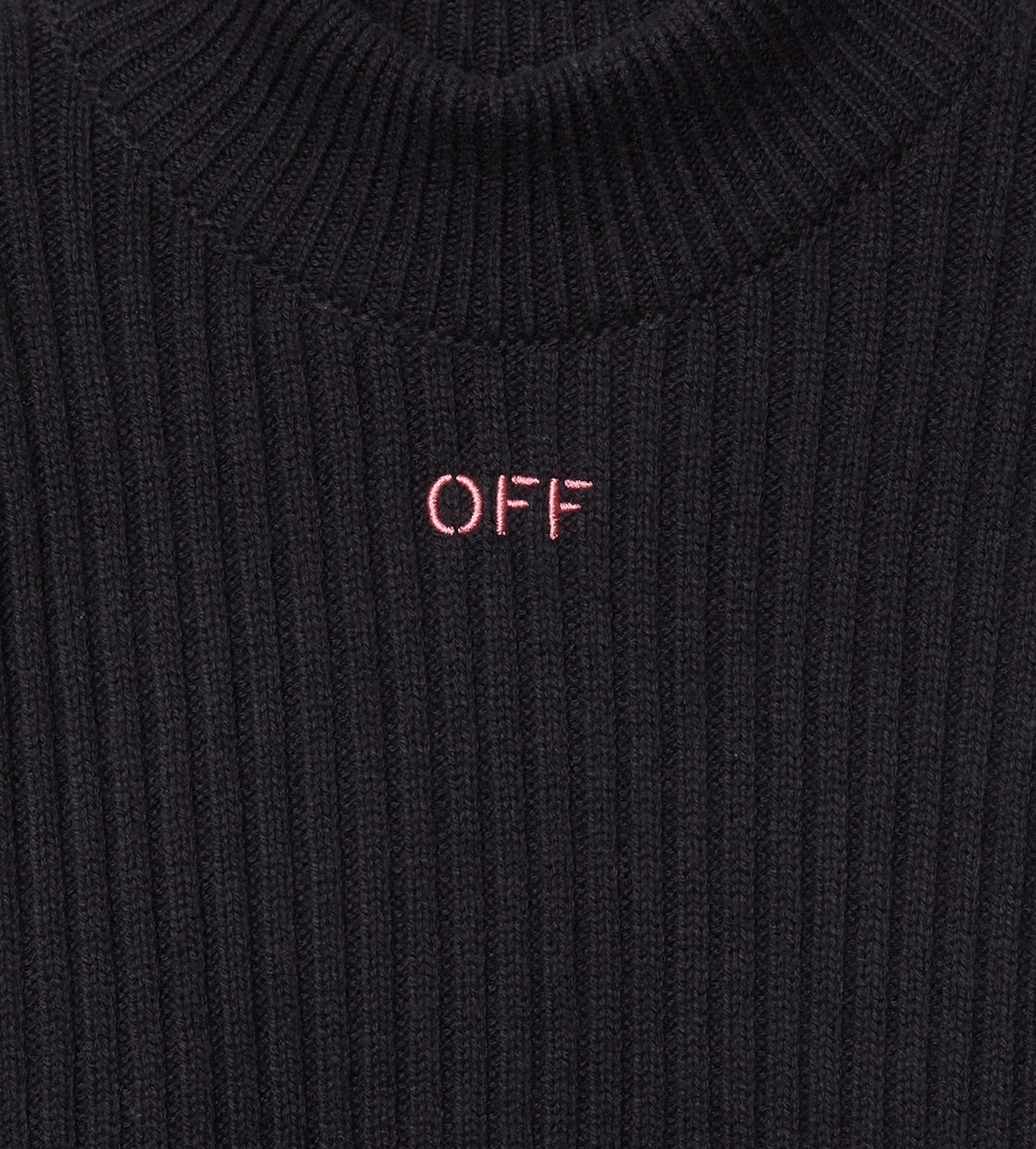 Off Stamp Ribbed Top Black