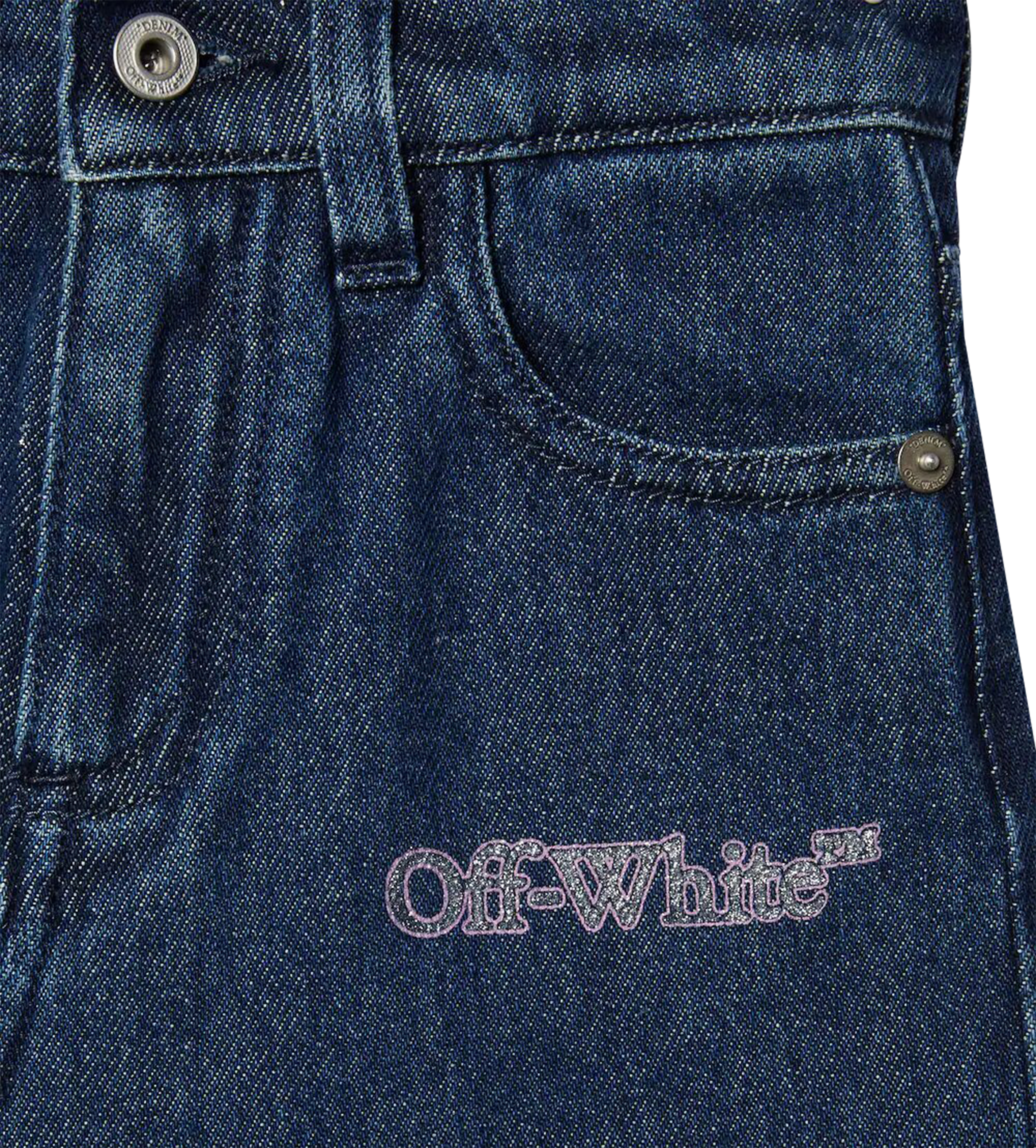 Bookish Glitter Denim Pants Blue