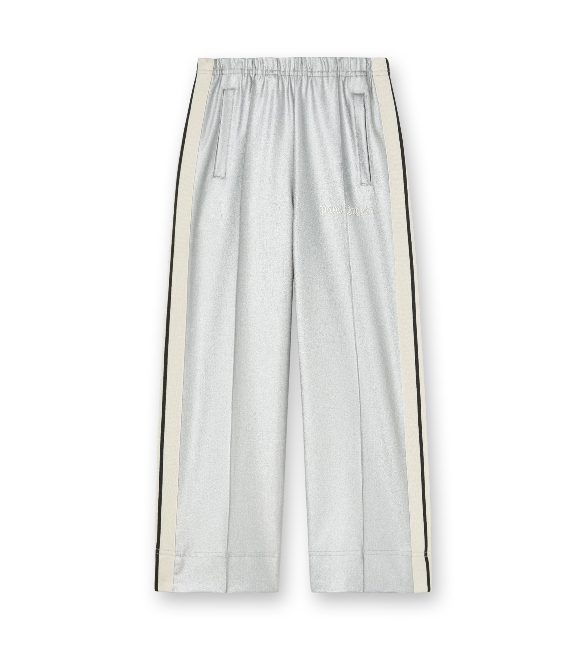 Wide Leg Track Pants Silver