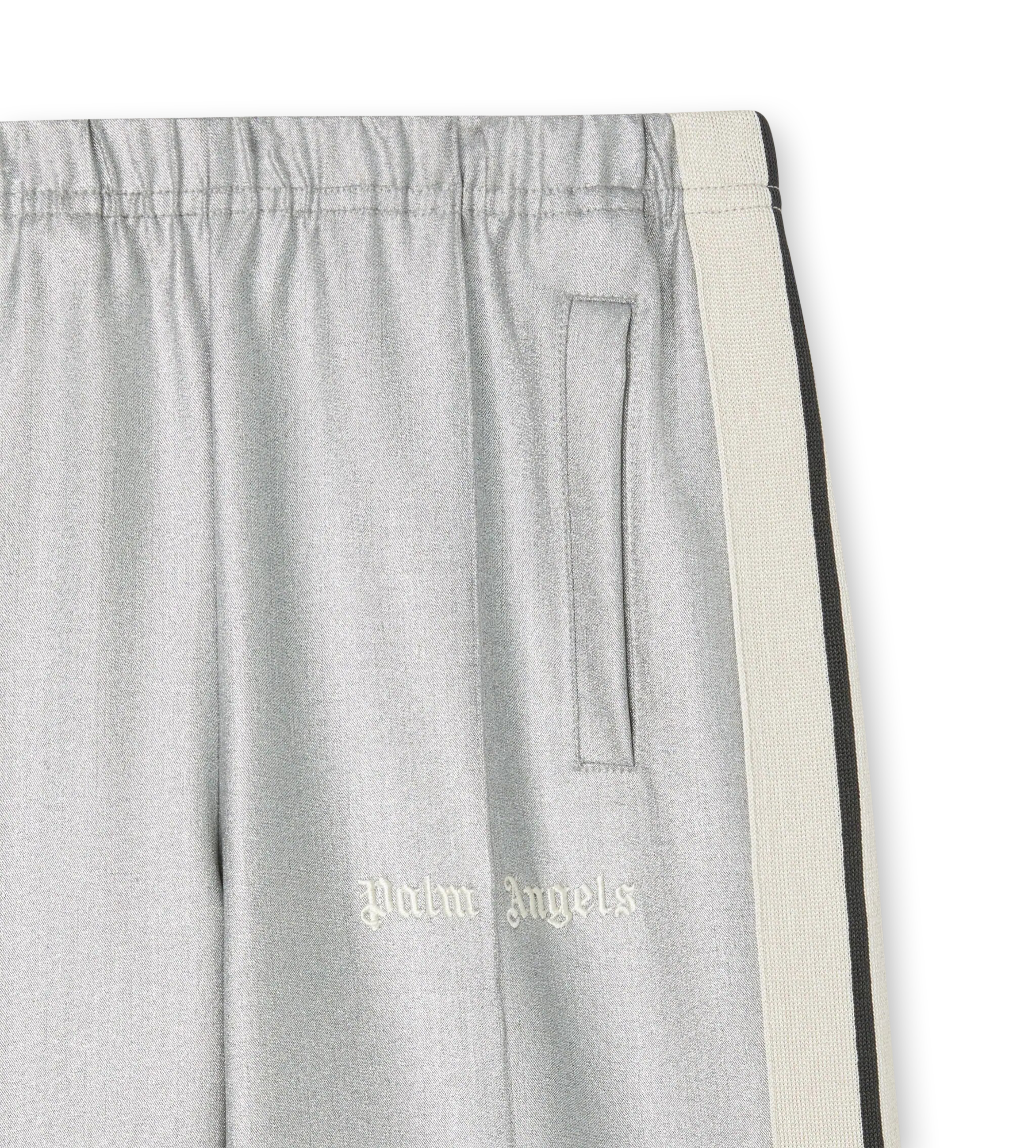 Wide Leg Track Pants Silver